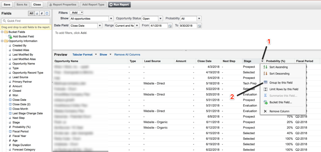 SFDC Group by Stage