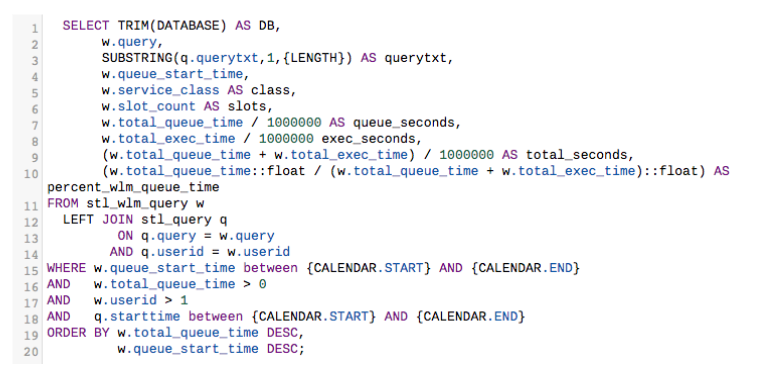 Query to determine query duration